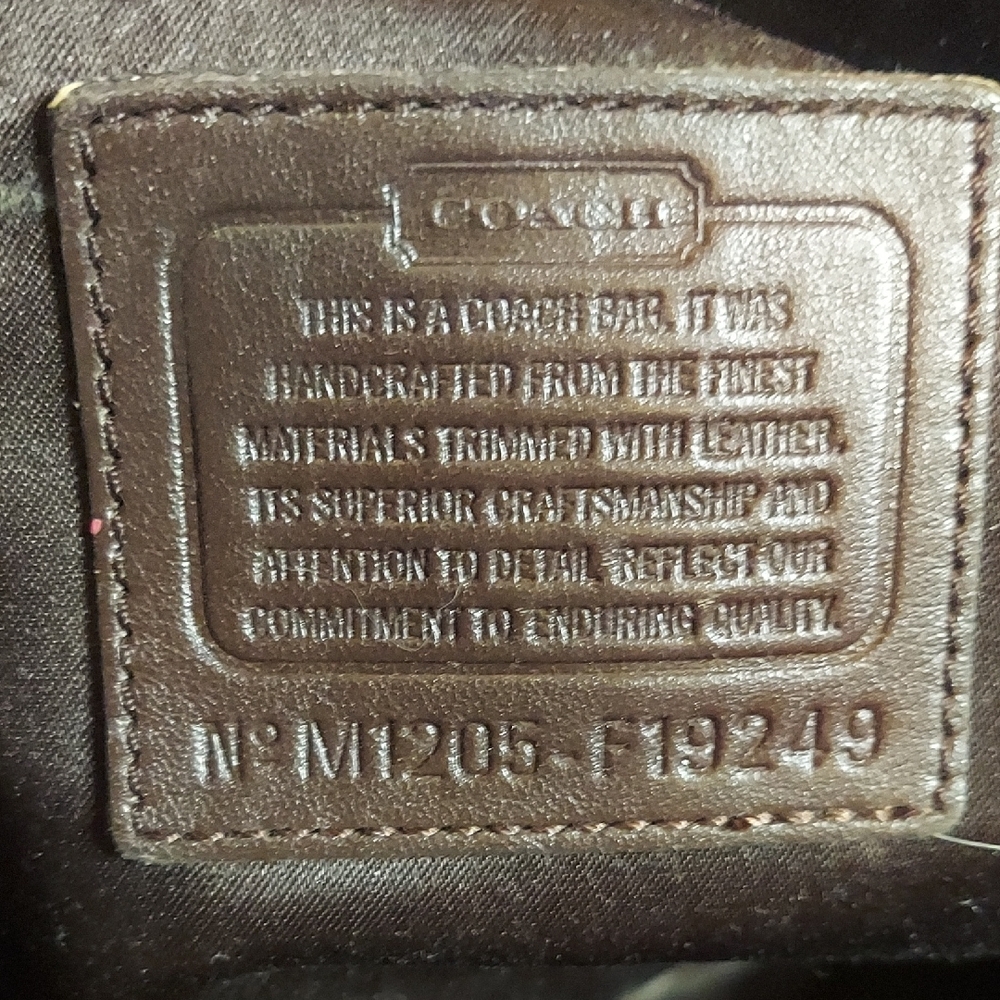 Coach Signature Demi Zip Shoulder Bag Khaki Brown Leather Jacquard Gold #19249 - Picture 12 of 12